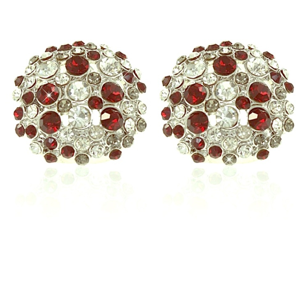 Crimson / Maroon bling earring and ring set